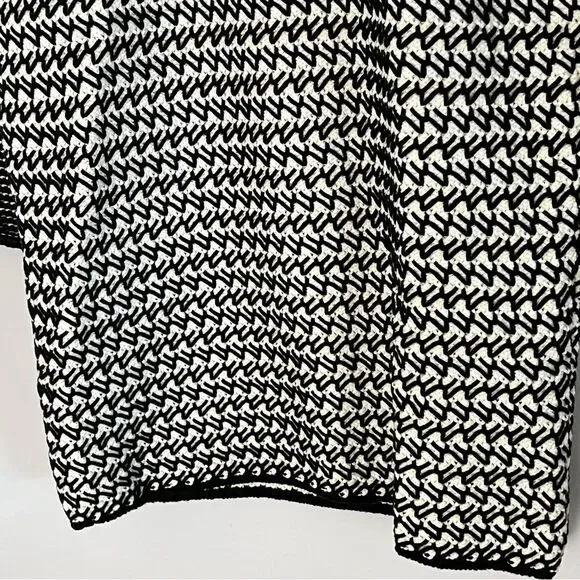 Proenza Schouler Sweater Dress Black White Geometric Knit - Medium - Picture 4 of 7
